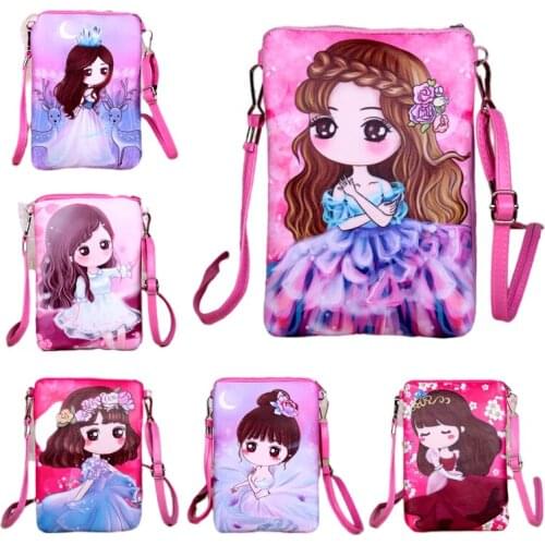 Cartoon Girl Dolls Totoro Students Wallet Girls Messenger Bag Cards Holder Woman Zipper Coin Purse Girls Boy Money Bag