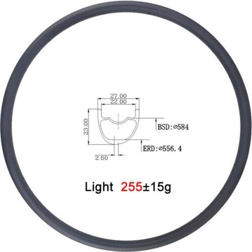 LIENGU 255g Limit 110Kg 27.5er 650B MTB XC tubeless clincher 27mm asymmetric carbon rim cross country bicycle 27.5 T700 T800