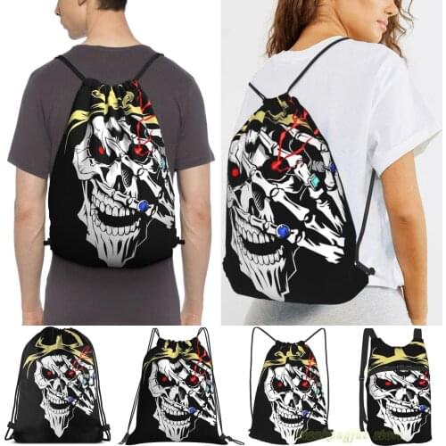 Unisex Drawstring Bags Momonga Overlord(2) Women Drawstring Backpacks Men Outdoor Travel Backpacks Training Fitness Bag