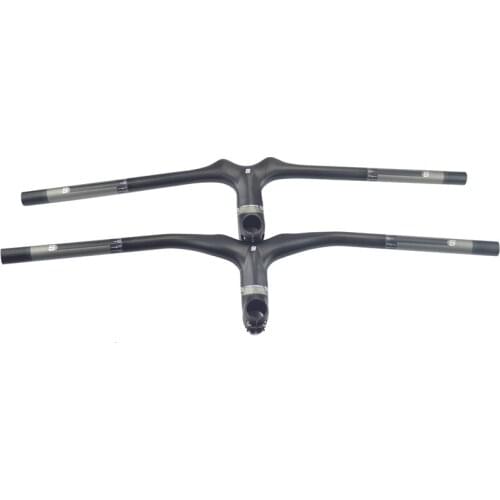 Full Carbon Fiber Bicycle Handlebar with Stem Mountain MTB Cycling Bike Integrated Handle Bar Bike Parts 3k matte
