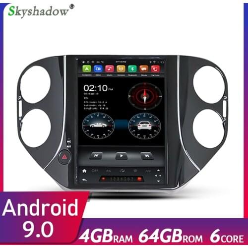 Vertical Tesla Car DVD Player DSP IPS PX6 Android 10.0 64G GPS Radio Wifi Bluetooth 5.0 For Volkswagen Tiguan 2010-2016