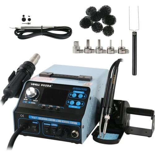 YIHUA 992DA+ Multifunction Digital Display Hot Air Rework Soldering Iron Station Smoke Vacuum BGA Soldering Rework Station