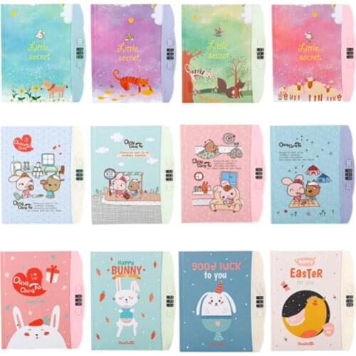 Children Creative Hard Copy Book Password Notebook Student Diary With Lock Notebook Kawaii Office School Supplies Random Color