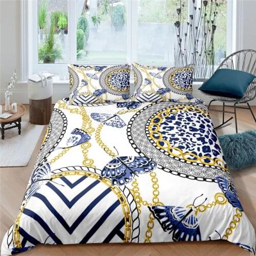 Luxury 3D Baroque Style Print 2/3Pcs Kids Bedding Set Comfortable Duvet Cover Pillowcase Home Textile Single Queen and King Size