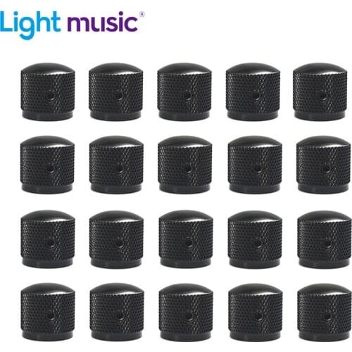 20pcs Metal Dome Volume Tone Control Knobs with Hole Buttons for Electric Guitar Bass Chrome Gold Black Guitarra Accessories