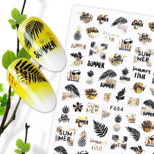1 Sheet 3D Holo Adhesive Nail Sticker Sliders Decal Tips DIY Nails Art Decoration Manicure Accessories Tool