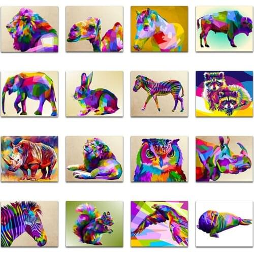5D DIY Diamond painting Animal elephant rabbit Full Square Diamond mosaic colorful lion horse cowDiamond embroidery owl eagle