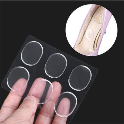6PCS/sheet Silicone Insoles Insert Anti Slip Gel Pads Forefoot Protector Heels Rubbing Shoe Cushion Pads