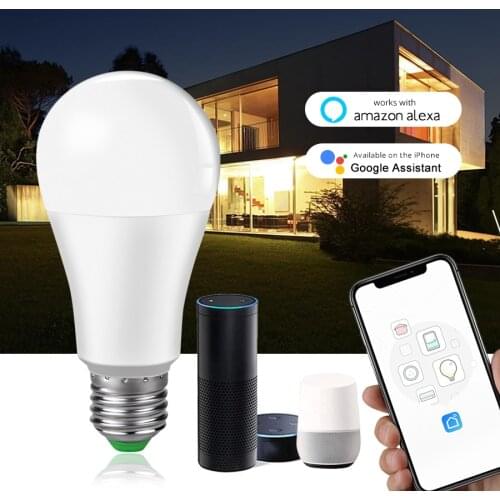B22 E27 LED Smart Lamp WiFi Bulb 15W Smart Light Bulb Dimmable APP Remote Control Works With Alexa Google Home No Hub Required