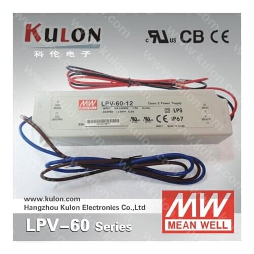 48V 60W 1250mA Power Supply Original Meanwell LPV-60-48 IP67 UL CB CE EMC for LED lighting