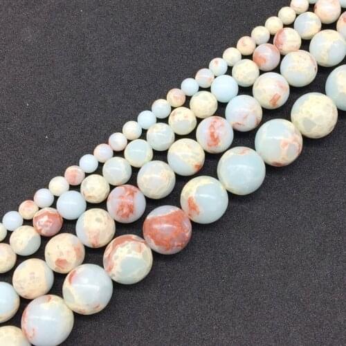 Good Quality Beads Blue Green aqua Sea Sediment Stone Round Beads Jewelry Making DIY Blue Beads 6 mm 8 mm 10 mm 12 mm