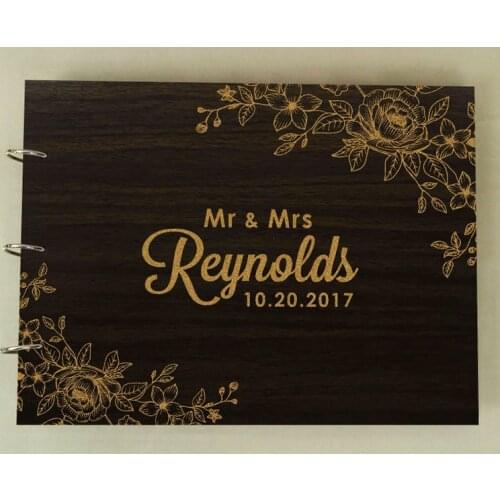 Wood Engraved Scrapbook,Rustic Custom Book,Wood Wedding Guest Book,Guest Book Wedding,Personalized Sign in Book,Custom Guestbook