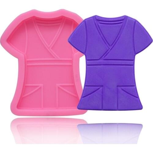 DIY shiny crystal clothes mirror epoxy keychain mold soft candy chocolate silicone mold cake decoration mold 8.3*7.5cm