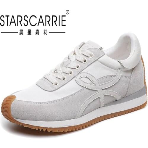 Leather daddy shoes womens 2021 new inner height Forrest Gump shoes British style thick sole small white shoes