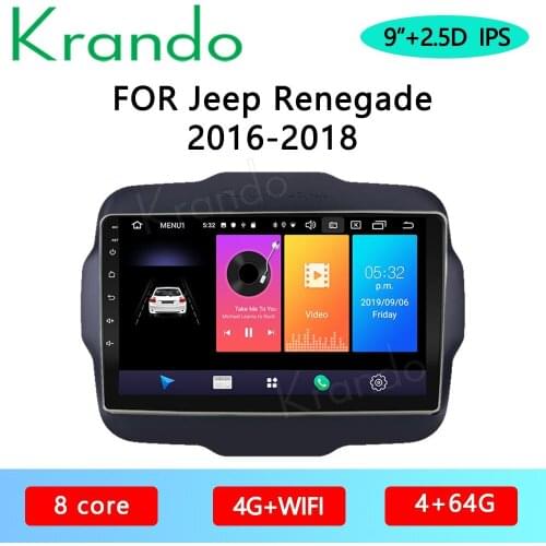 Krando Android 10.0 4G 64G 9" for Jeep Renegade 2016-2018 car multimedia system radio player navigation BT