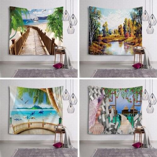 The Beautiful Scenery In Spring Tapestry Livingroom Bed Room Printing Home Deco Wall Hanging Wall Art Picnic Mat Multi Print