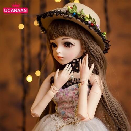 60CM Large BJD Doll 1/3 SD Dolls With Full Outfits Dress Shoes Wig Makeup Girls Dress UP Toys Best Gifts For Girl Collection