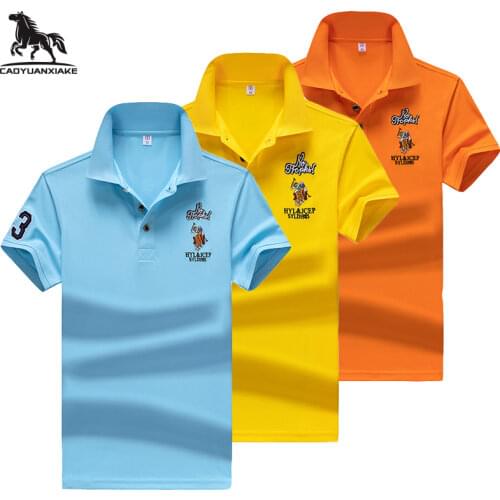 Summer men Polo Shirt 95%synthetic fiber Polo Shirt Mens Short Sleeve Polo Shirt men Embroidered Business Casual Polo Shirt 1733