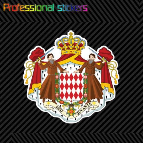 Monacan Coat of Arms Sticker Decal Self Adhesive Vinyl Monaco Flag MCO MC Stickers for Cars, Bicycles, Laptops, Motos