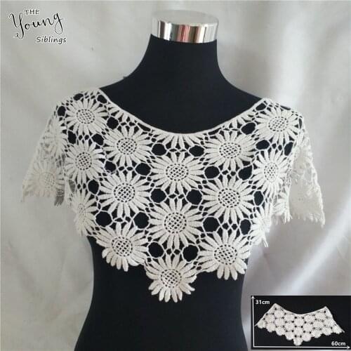 New arrive Lace Collar Embroidery Hollowed-Out Shawl Sewing Lace Neckline Fabric DIY Craft Supplies Clothing Decorate Accessory