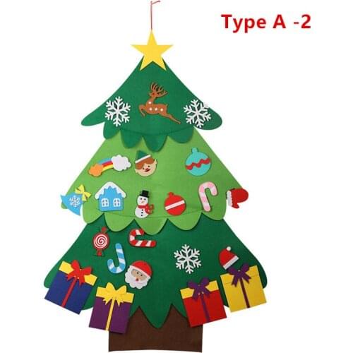 2021 New Year Gifts Kids DIY Felt Christmas Tree Christmas Decoration for Home Christmas Ornaments Santa Claus Xmas Tree