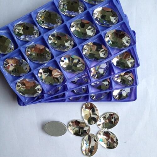 Oval Clear Crystal Sew On Rhinestone Flatback Strass Non Hotfix Rhinestones For DIY Wedding Dresses