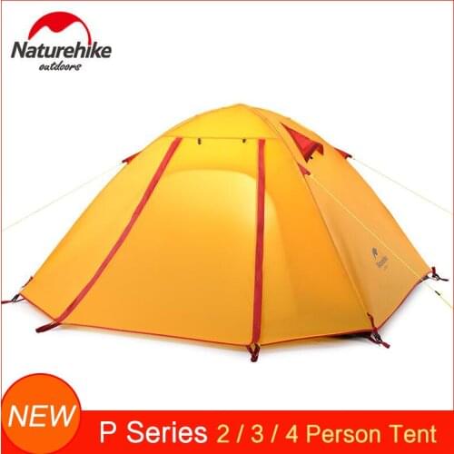 Naturehike 2 3 4 Person Outdoor Recreation Camping Tent 3 Season Double Layer Waterproof Tent for Backpacking Hiking Car Camping