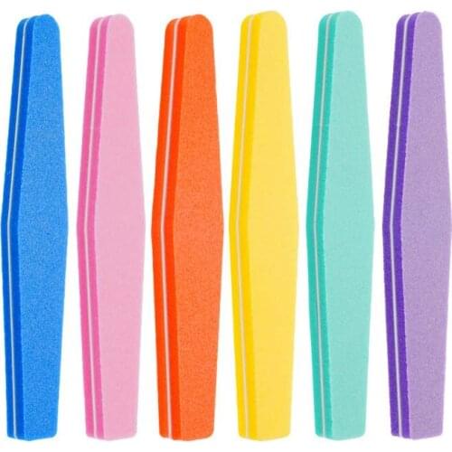 Nail File Frosted Durable Sponge Strip Shape Manicure Tool Blue Yellow Color Personal Professional Double-sided Nails Art Tools