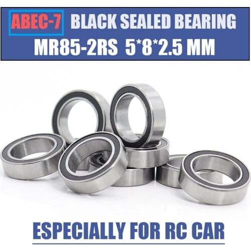 MR85RS Bearing 10PCS 5x8x2.5 mm ABEC-7 Hobby Electric RC Car Truck MR85 RS 2RS Ball Bearings MR85-2RS Black Sealed