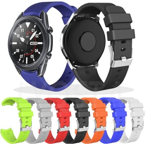 22 20mm watch Strap for Samsung gear S3 frontier silicone smartwatch bracelet Galaxy watch 3 41 45mm/42mm/Active 2 44 40mm bands