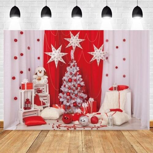 Yeele Christmas Backdrop Photocall Red Curtain Ball Baby Portrait Photography Photographic Background Photozone For Photo Studio
