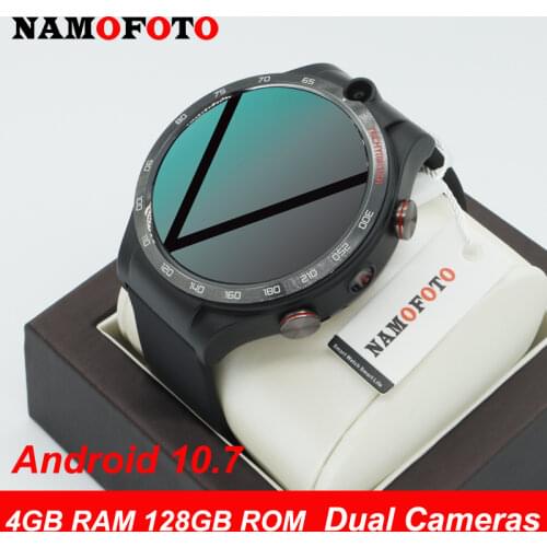 Smart Watch 4GB RAM 128GB ROM 2G/3G/4G Network Quadcore 900mAh Battery Long Standby 8MP Dual Cameras GPS Men Sports Smartwatch