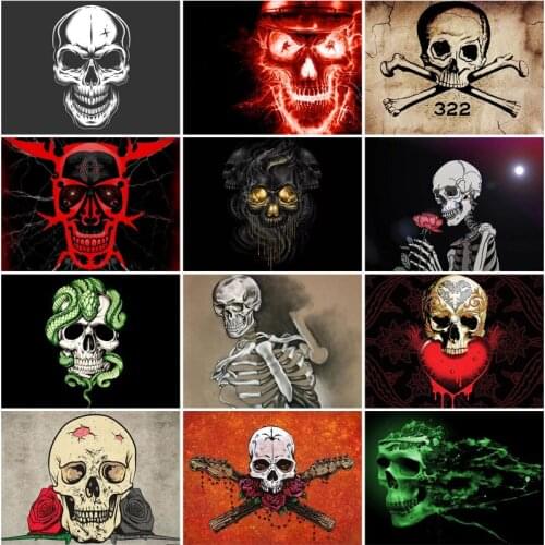 Horror Skull Diamond Art Painting Adults Crafts Handmade Paint Diy Abstract Terrior Mosaic Jewel Cross Stitch Wall Decor