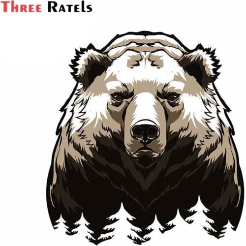 Three Ratels A175 Forest Bear Car Bumper Window Stickers Repair Decal Vinyl Wrap Motorcycle Sunscreen Decoration