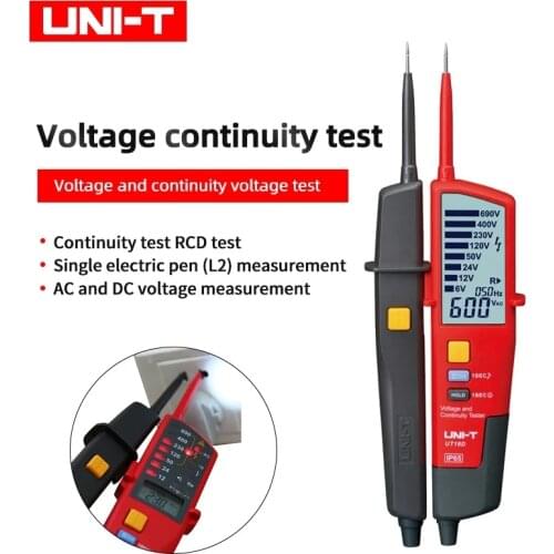 UNI-T Digital Voltmeter UT18C UT18D AC DC Voltage Continunity Tester 690V LCD Display 3 Phase Sequence RCD Electrical Tester