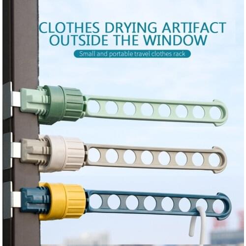 8 Holes Clothes Hanger Multi-functional Drying Racks Organizer Portable Hanging Rack Clothes Line Bathroom Storage Clothes Rail