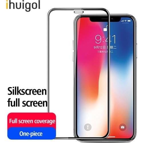 Ihuigol 9H Tempered Glass Screen Protector Glass For iPhone 12 Pro Max Mini 9H Protective Film Full Cover Anti-fingerprint Glass