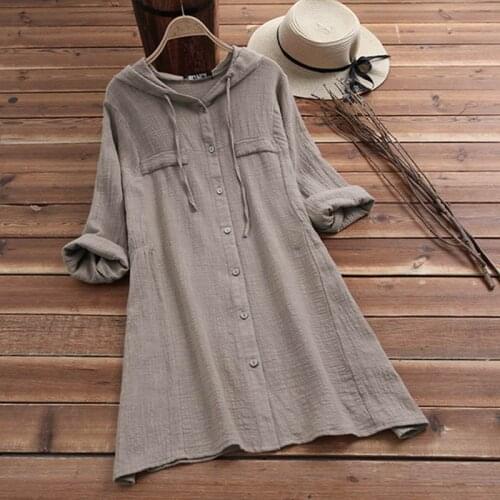 ZANZEA Womens Hooded Shirts China