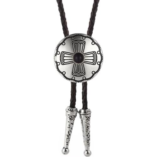 Western cowboy poirot tie 3D cross turquoise bow tie mens suit bolo tie