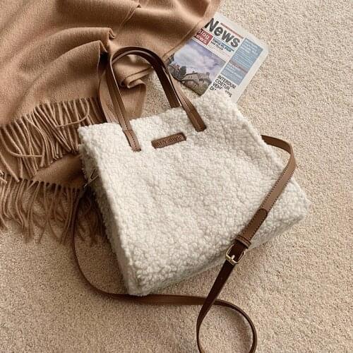 Lambs Plush Large-capacity Bag Women 2020 Autumn and Winter New Fashion Handbag