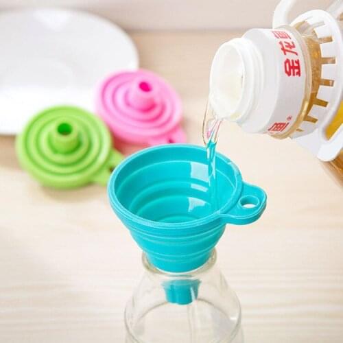 1PCS Silicone Folding Telescopic Long Neck Funnel Creative Household Liquid Dispensing Mini Funnel Kitchen Tools kitchen tools