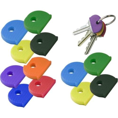 10 pcs New Creative Key Chains Assorted Color Key Top Cap Cover Topper Keyring ID Marker Tags Key Top Head Covers Random Color