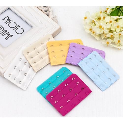 2 pcs/lot 3 Rows*4 Buckles Women Bra Extenders Stainless Steel Buckles Underwear Bra Women Intimates Adjustment Accessories