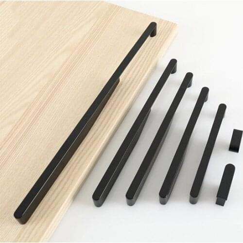 5'' 6.3'' 7.55'' 8.8'' 12.5'' Black Door Handles Dresser Pull Drawer Knobs Pulls Handle Modern Kitchen Cabinet Handles Knob