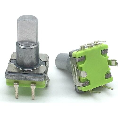 5pcs Rotary Encoder EC11 Without Push Button Turn Left or Right Self Reset Switch 5pin Plug-in Handle Length 15mm Half Shaft