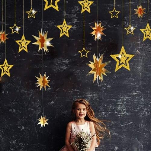 7pcs Twinkle Star Paper Garlands Christmas Decorations for Home 2022 New Year Gifts Navidad Pandent Ornaments Natal Xmas Decor