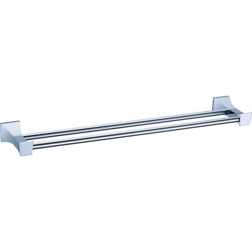 FREE SHIPPING square design chrome double towel bar