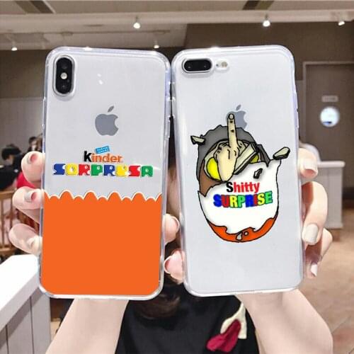 Kinder Surprise bueno Egg Phone Case For iphone 5 5s se 2 6 6s 7 8 12 mini plus X XS XR 11 PRO MAX transparent painting prime