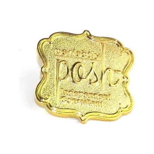 Decoration Metal Customized Debossed Logo Gold Badges k200383