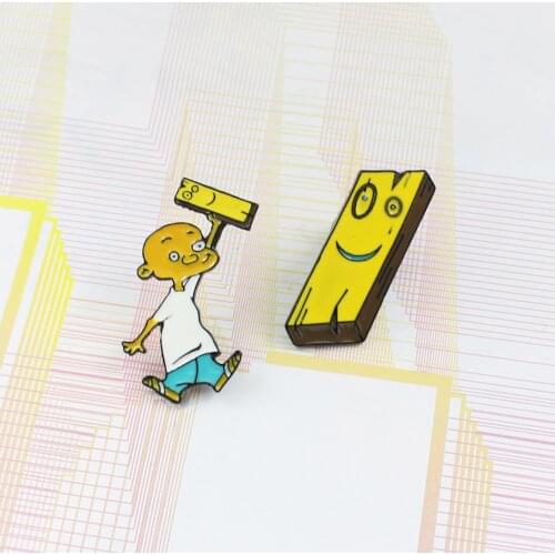 Cartoons Character Jonny And Plank Plank Ed Edd And Eddy 90s Brooch Enamel Lapel Pins Accessories Cute Kids Jewelry Brooches